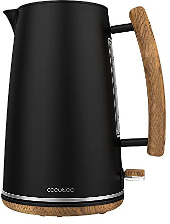 Cecotec Wasserkocher Thermosense 400 Black Woody 1,7 Liter Fassungsvermögen und 3000 W