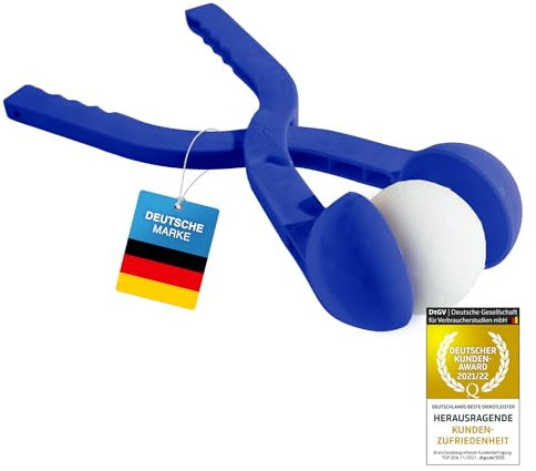 Schneeballzange für Perfekte 7 cm große Schneebälle; 2. Generation Schnee-Ball-Maker; Schneeball-Presse, nie mehr kalte Hände; 38 cm; zufällige Farben Rot oder Blau (1 Stück)