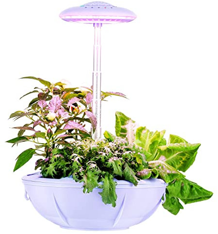 Giardino Intelligente Altezza Regolabile per Piante Fioriera da Giardino per Germinazione Serra Idroponica con Timer Automatico per Cucina Casa con Lampada LED,Blue