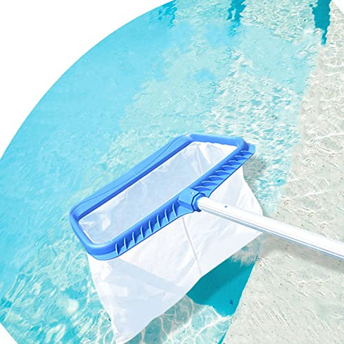 SRHIMEOS Poolkescher Bodenkescher Tiefenkescher, Tiefkescher Kompatibel mit Allen Handelsüblichen Teleskopstangen für Schwimmbad/Pool/Teich/Whirlpool