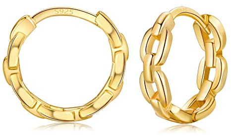 Creolen Silber 925 Damen Ohrringe, Ohrringe Silber Kleine Gold Huggie Creolen, Hypoallergen Knorpel Schlafen Ohrringe Piercings Schmuck für Frauen Mädchen Männer 8mm 10mm 12mm