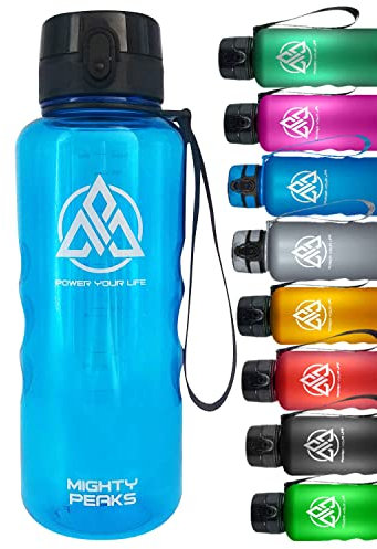 MIGHTY PEAKS Sport 2l-Trinkflasche mit Infuser BPA frei auslaufsicher Fruchtsieb 2 Liter Trinkflasche Fitness-flasche Gym-Flasche Workout Water Bottle Jug Gym Water Bottle Wasserflasche-2l Blau