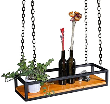 Deckenregal Blumentopf Pflanzen Halter Aufhänger Blumenständer Deckenhänger Küchenhänger Pflanzengeländer hängende Blumenkörbe, für Bar, Terrasse, Garten, Balkon, 60/80/100/120/140 cm (Size : 100x25x