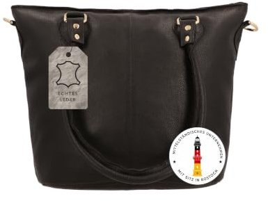 Gusti Ledertasche Damen Therese New | Handgefertigte Umhängetasche Damen Leder für Alltag & Büro | AirTag-Fach & Praktische Fächeraufteilung