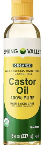 4 TOP CARE Cold-Pressed Castor Oil - Unrefined & Hexane-Free, Organic - For Hair and Skin - 8 fl oz