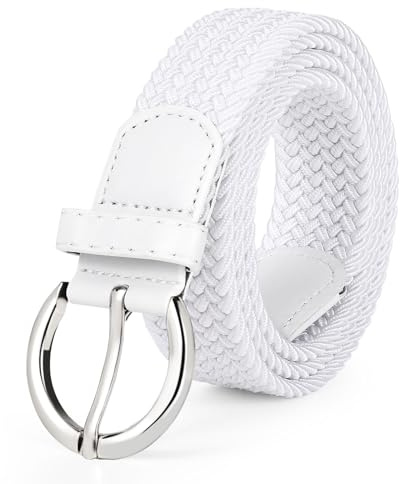 WERFORU Geflochtener Elastischer Gürtel Stretch Gürtel für Damen Verstellbarer Stoffgürtel für Jeans und Hosen