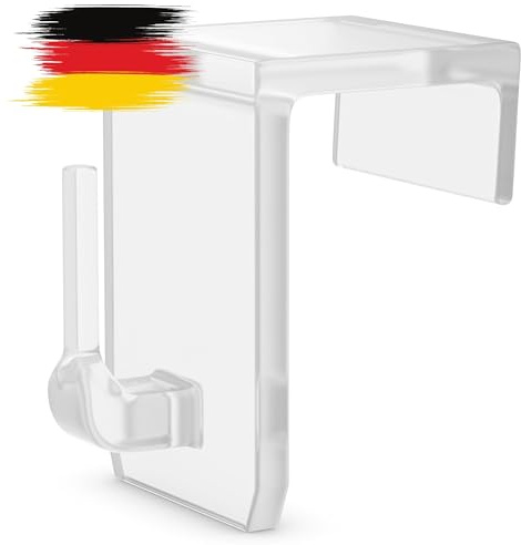 Raumhero Fensterhaken 100% Made in Germany - zum Einhängen (26 Stk.) Haken für Oster Deko, Aufhänger Fensterdeko, Lichterkette, Weihnachtsstern - Haken transparent (Klemmbereich: 21-25 mm)