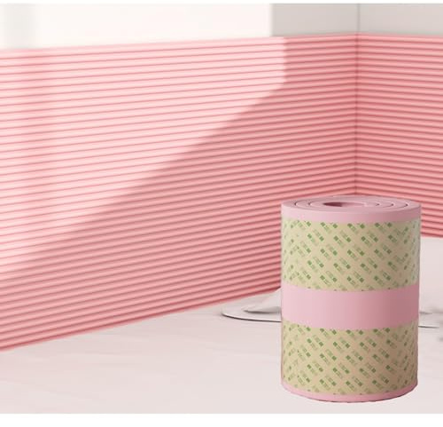 Boracy Coussin Mural Rembourré, Panneau Tete de Lit à Coller avec Rembourrage de 10mm, Panneau Mural Decoration/Anti-Collision/Isolation(Rose,60x200cm)
