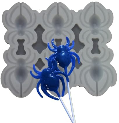 mostsom Lot de 2 moules à sucettes en silicone - Moule à sucettes - Moule à chocolat - Moule à biscuits - Moule pour fête pour enfants (E_ araignée)