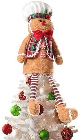 Gingerbread man Christmas Decorations, Christmas Tree Topper Gingerbread man, Funny and Unique Christmas Tree Decorations