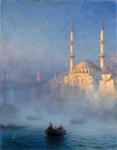ENYLUFUT Berühmte Gemälde Leinwand Plakat Kunstwerk Dekor Istanbul Iwan Konstantinowitsch Aywazowski Wandkunst Bild Druck für Heimtextilien 60x90cm