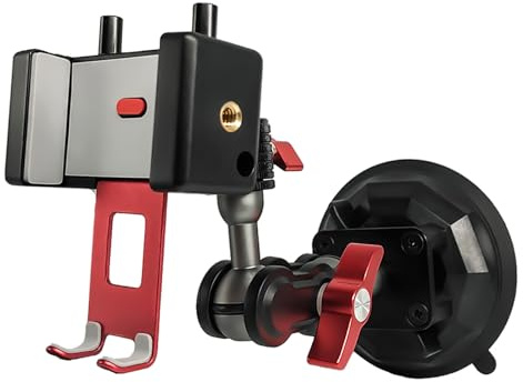 SPTSSWET Support Téléphone Voiture avec Ventouse Ultra Puissante Clip Stable Un Bouton de Libération Rotation 360° Porte Telephone Voiture pour Tableau de Bord Pare-Brise pour 4-7 Smartphones