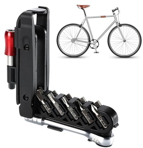 Juego de llaves de trinquete para bicicleta, kit de reparación de neumáticos | Llave de trinquete de llantas de aleación de aluminio | Kit de reparación de bicicletas, herramientas de bicicleta