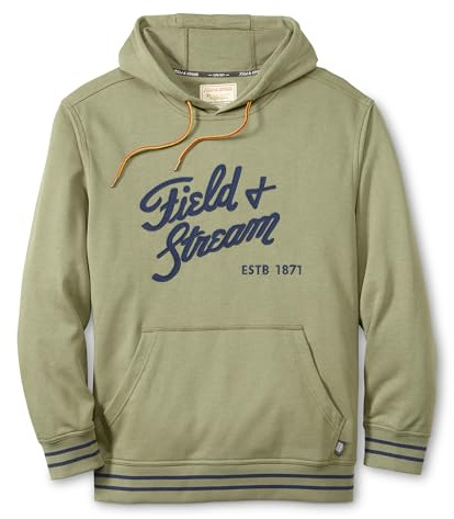 Field & Stream Tackle Twill Lightweight French Terry Applique Hoodie, Olive, M