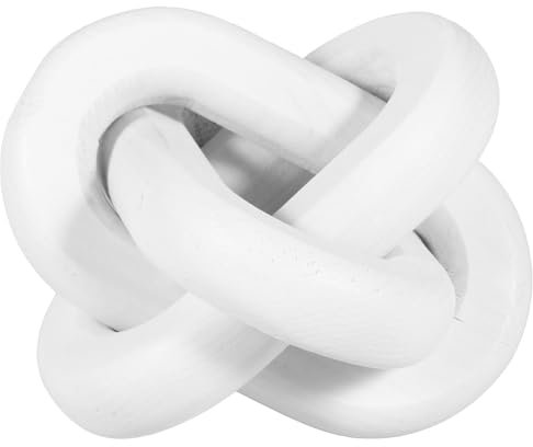 LR Wood Chain Link Decor 3 Link Wood Knot Decor White/Black Wood Knot Art Decorative Wooden Links Knots Rustic Wood Chain Link Decor for Living Room Bedroom Office Decorations 12x12x12cm PQUANYUAN