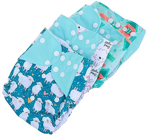 HAMPPLIES 4pcs Baby Diaper Pants for Newborns Breathable Leak Proof Waterproof Washable Cloth Diaper Set