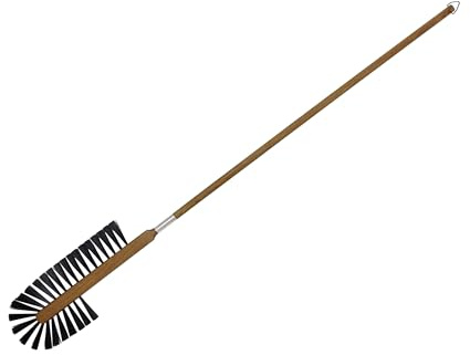 Schrankfeger - Spinnwebenentferner- Spinnenwebenbesen - Staubwischer - Staubfeger - Heizungsbürste mit Holzstiel 115 cm und Aufhängeöse mit 2 cm Rinderhaar Borsten