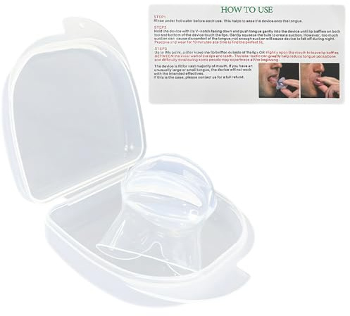 Anti Snoring Device, Silicone Tongue Retainer, Reusable Snore Stopper, Comfortable Snoring Aid & Sleep Apnoea Relief for Men and Women