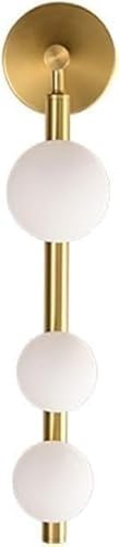 Applique da Parete Moderne nordiche per Interni, Lampada sferica in Vetro a 3 luci Moderna di metà secolo con Sorgente Luminosa G9, Applique Decorative per Camera da Letto, Comodino, Soggiorno, s
