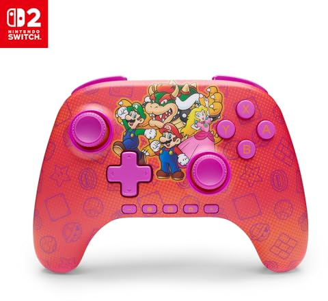 PowerA Manette sans fil Advantage pour Nintendo Switch 2 - Mario et ses amisSous licence officielle, Effet Hall, Boutons programmables, Manette Pro, Bouton C, Commandes à détection de mouvement