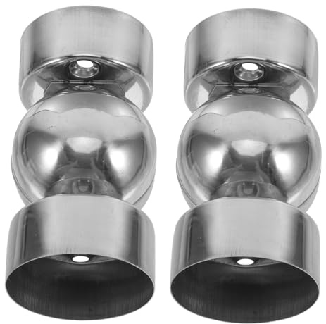 DEARMAMY Stainless Steel Metal Handrail End Caps for Outdoor Steps Sturdy Structure and Excellent Resistance, Suitable for 50mm Diameter Handrails, Elegant Design for Homes and Malls