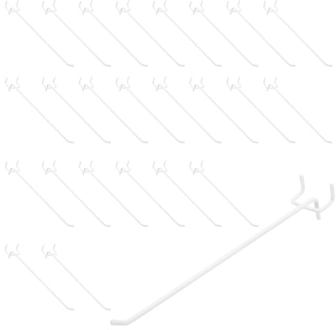 QUARKZMAN 50 Pcs Ganchos Pesados Para Paneles Perforados Blanco