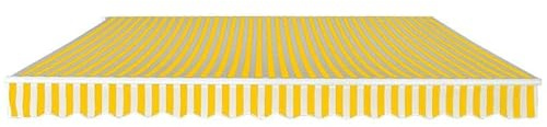 Gelenkarmmarkise 400 cm Gelb/Weiß - Aluminiumrahmen mit Metallverstärkung & PU-beschichtetes Gewebe - Perfekter Sonnenschutz für Terrasse und Garten