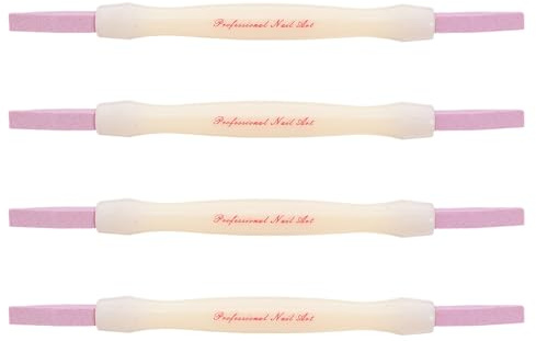 DECORNIJIA Lima per Unghie in Pietra di Quarzo a Doppia Testa 4 Pezzi, Strumento per Pedicure e Spingi Cuticole, Bastoncino Lucidante Professionale per Manicure e Rimozione Pelle Morta, Uso