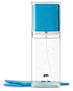 AM Denmark Giant Spray BLAU (175 ml) - Auto Reinigungsset, Display Reiniger, Handy Reinigungsset, All-in-One Bildschirmreiniger Sprühflasche & Mikrofaser-Putztücher, Nachfüllbarer Spray für Displays