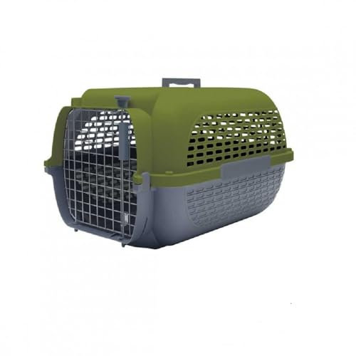 dogit Catit Voyaguer Transportbox für Haustiere, Größe XL, 68 x 47 x 43 cm, Grau/Khaki