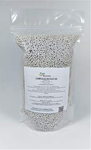 TODOCULTIVO Fertilizante Complejo 09-18-27 NPK. 5 Kilos. Alto Contenido en potasio y Medio en fósforo, Ideal para Cultivos de hortícolas, Cereales y sobre Todo árboles frutales.