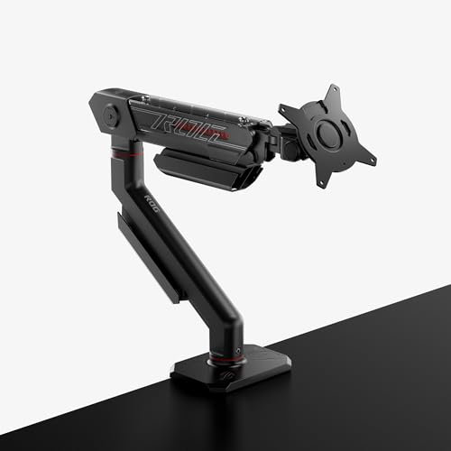 ASUS ROG Ergo Monitor Arm (Monitorhalterung, Kabelmanagement-Kanäle, für Monitore bis 39 Zoll, bis zu 11,5kg Gewicht, kompatible mit VESA-Halterung von 100x100mm)