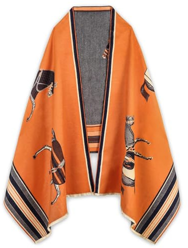 EXTREE Scarfs for Women Pashmina Silky Shawl Wrap for Evening Dressing Blanket Open Front Poncho Cape