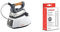 Polti Vaporella 505 Pro steam Generator Iron with Boiler, 3.5 bar, 90 g/min, Aluminium, 1000 W, Grey & PAEU0094 Kalstop Anti-Scale Phials, White