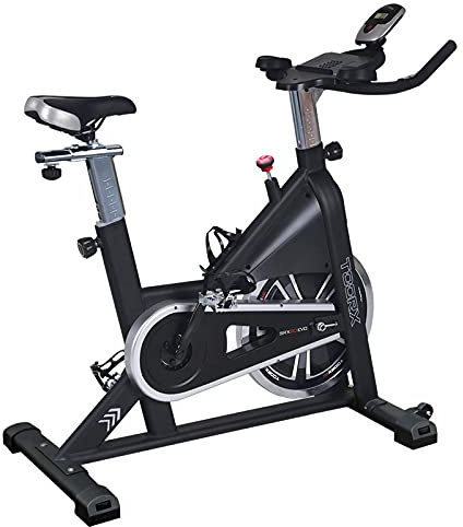 Toorx SRX 60 EVO Indoor cycle, trasmissione a cinghia con pignone fisso, sistema di frenaggio a tampone con feltri, massa volanica 20 kg, hand pulse
