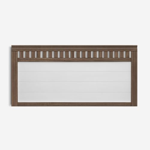 PEJECAR Muebles Cabecero de Madera Bora (Flotante), para Pared. para Camas de 150 | Cabezal Madera Pino | Dormitorio Matrimonio (Mixto: Nogal-Tablero Blanco, Cama 150 (160 cm))