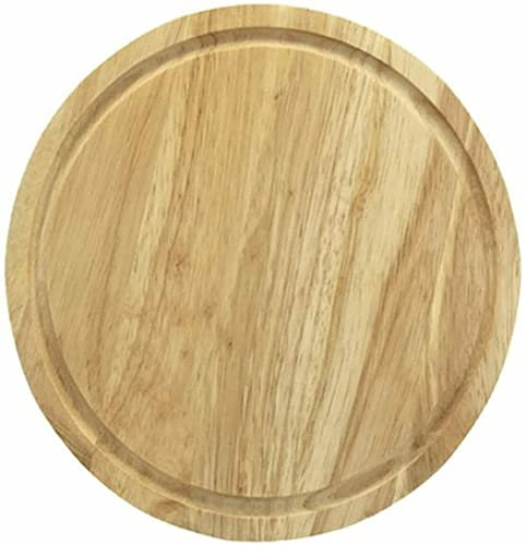 TRTO 25cm Round Chopping Board Bamboo Wooden Chopper Bread Veg Food Slicer Wood Wooden Color