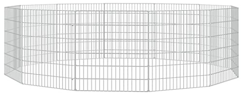 vidaXL Kaninchenkäfig 12 Paneele 54x60 cm Verzinktes Eisen Haustierkäfig Stall