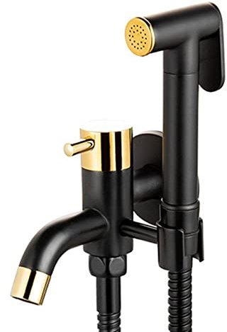 Doccino Bidet con Miscelatore Doccetta Bidet per Wc Disabili Spruzzatore a Pressione Bidet Nero Ottone Acqua Fredda con Tubo Doccetta Wc Bidet