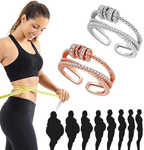 2/5/6Stück JANSIO Threanic Triple-Spin Ring, JANSIO Triple-Spin Ring, Threanic Triple-Spin Ring, Feellief Zirconica Triple Fidget Ring, zu meiner Tochter Zappeln Anti-Angst-Ring (Silber+Roségold)