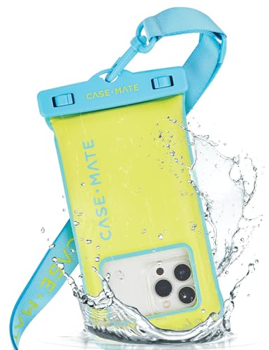 Case-Mate IP68 Waterproof Phone Pouch - Floating Waterproof Phone Case with Crossbody Lanyard - Beach Cruise Ship Travel Essentials - Compatible with All Devices - Touchscreen Friendly - Citrus Splash