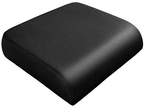 YOUFI Großes Sitzkissen, 10.5 cm, Dicker Memory-Schaum für Bürostuhl, mit kühlendem Gel für Ischias, Steißbein, Rücken, Dickes Kissen, 48x45x10.5 cm (Schwarz)