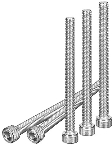 DTGN M6x100mm Socket Head Cap Screws Bolts, 10Pcs 304 Stainless Steel 18-8, Metric Machine Hex Socket Screw, Hex Drive, Bright Finish, UNC Coarse Thread Fully Threaded