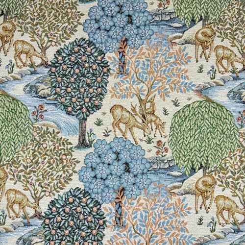 William Morris Tapisseriestoff – The Brook Natural – Vorhangkissen, Polsterstoff (1 m Länge)
