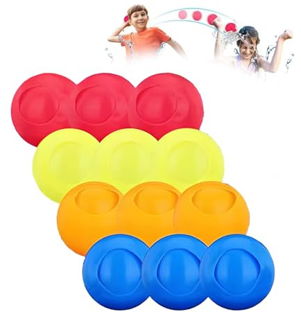 Thoquene 12 Stück Wiederverwendbare Wasserbomben, Silikon Wasserballons Spielzeug Ultimative Sommerspass