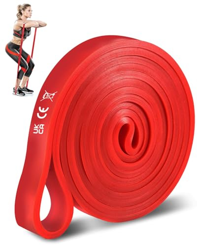 Red Resistance Band Set for Men and Women, Exercise Bands Pull Up Bands with Various Resistance Levels for Strength Training Fitness Pilates Yoga Stretching and Toning Workout Bands