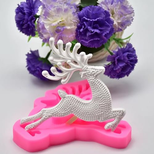 Epoxidharz-Formen, 14,5 x 13,5 x 1,5 cm, 3D-Weihnachts-Hirschform, Silikonform, Backdekoration, Werkzeug, Schokolade, Kuchen, Dessert, Fondant