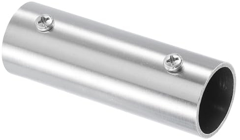 sourcing map 1Pcs 2-Way Straight Pipe Fitting Connector, Fit 1 Inch(25mm) OD Pipe Stainless Steel 100mm Length Structural Pipe Connector Chain Link Fence Clamp