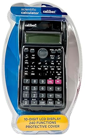 CALIBER Scientific Calculator 10 Digit LCD Display with 240 Functions and Protective Flip Cover