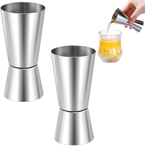 SOGHO Lot de 2 verres doseurs à cocktail en acier inoxydable 2 cl et 4 cl